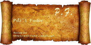 Pál Fodor névjegykártya